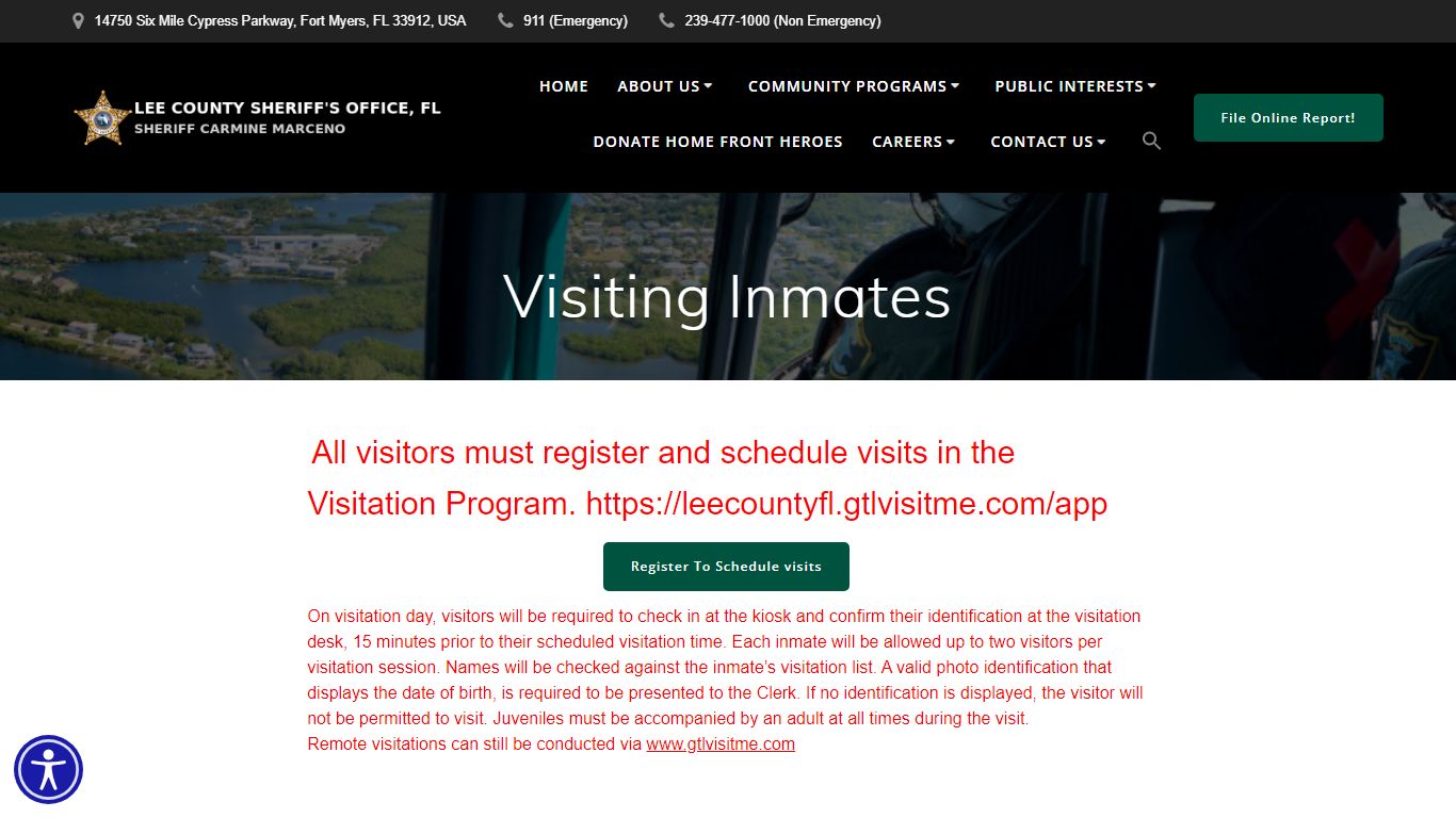 Visiting Inmates – Lee County Sheriff's Office