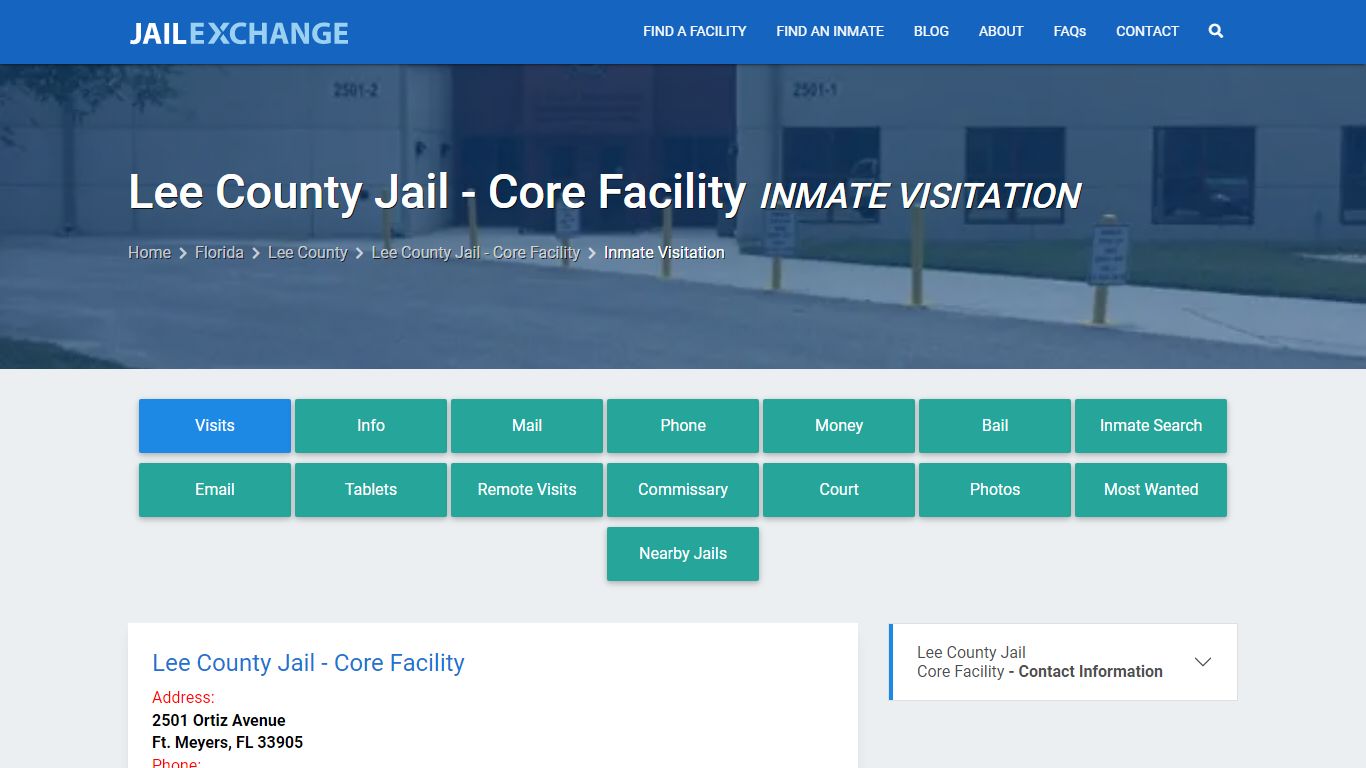 Inmate Visitation - Lee County Jail - Core Facility, FL